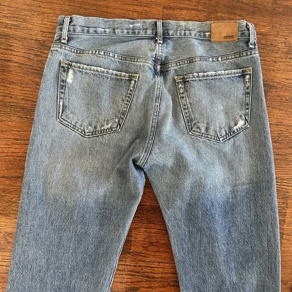 Lucky Brand Legend Vintage Straight Jeans Two Tone White Oak Cone Denim Sz 6